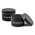 4 Oz. Travel Candle - Black Travel Tin Candle - Scented